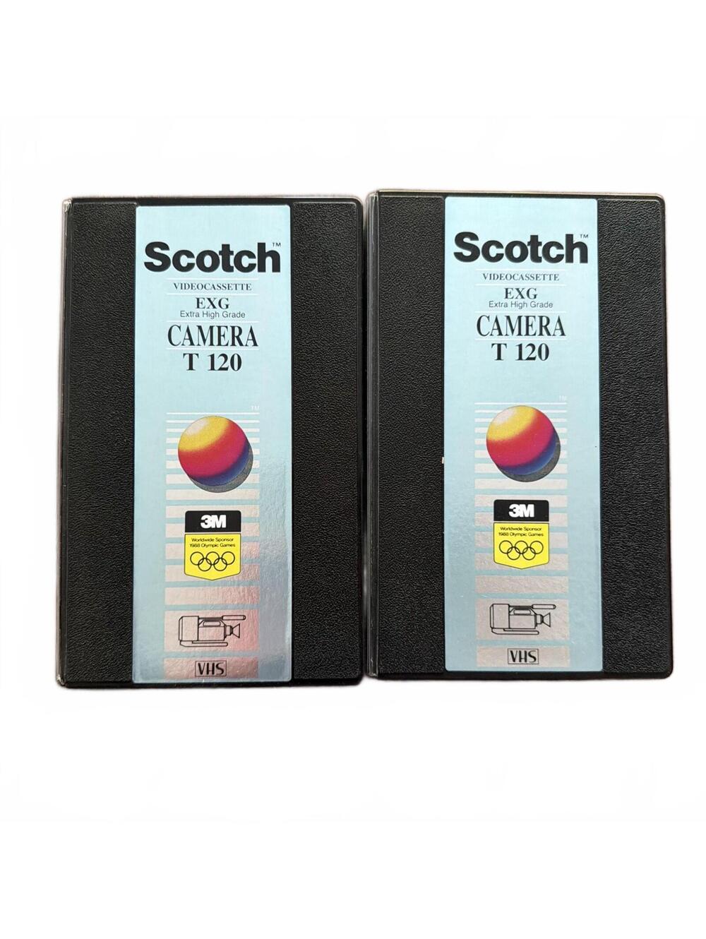 2 Scotch Extra High Grade EXG Camera T 120 VHS Video Cassette Tapes Used
